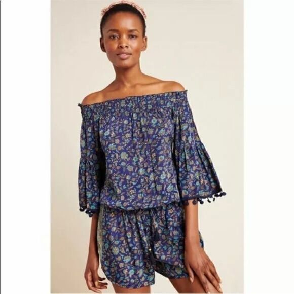 Anthropologie x Raga Pommed Off-The-Shoulder Romper - Picture 4 of 8